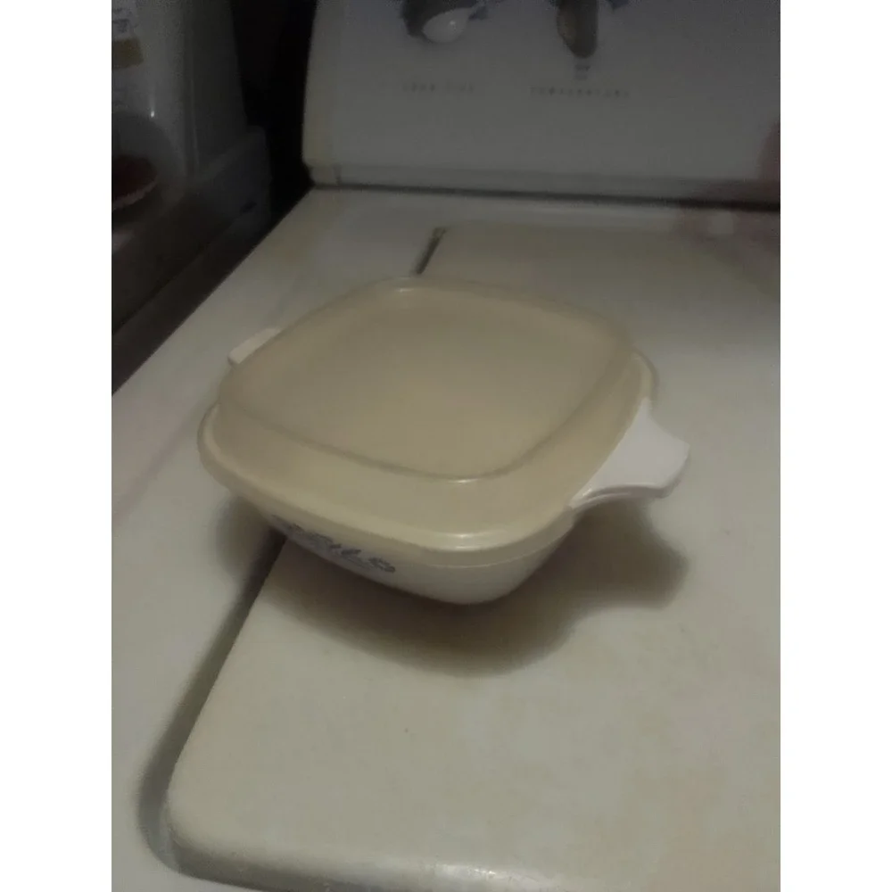 Vintage Corelle Corning Ware Blue Corn Flower P-41 Petite Pan U.S.A With Lid